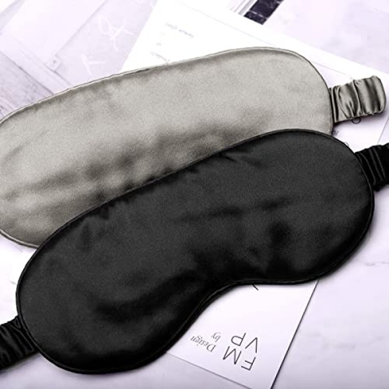 Yanser Luxury 실크 슬립 마스크 100% 멀베리 실크 아이 마스크 - 아이 커버 - 아이 셰이드 - 눈가리개 - 노화 방지 - 스킨 케어 - 울트라 소프트 - 가볍고 편안함 - 여행 가방 - 선물 패키지(N-그레이)