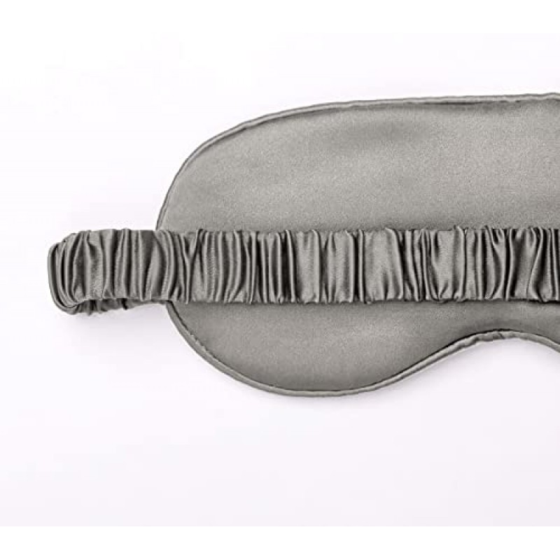 Yanser Luxury 실크 슬립 마스크 100% 멀베리 실크 아이 마스크 - 아이 커버 - 아이 셰이드 - 눈가리개 - 노화 방지 - 스킨 케어 - 울트라 소프트 - 가볍고 편안함 - 여행 가방 - 선물 패키지(N-그레이)