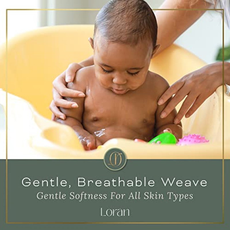 LORAN 럭셔리 대나무 비스코스 페이셜 워시클로스 - 부드러운 천 6개 세트 - 스파와 같은 모양과 느낌 - 피부 클렌징의 편안함을 위한 고급스럽고 부드러운 페이스 천 - 10인치 x 10인치 워시클로스 - 타이달