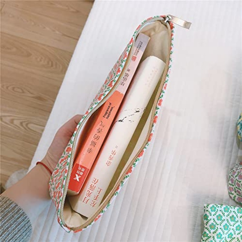 지퍼가 달린 여성용 꽃 메이크업 가방, 꽃 패턴이 있는 아름다운 화장품 가방, 지갑용 귀여운 여행 메이크업 가방(밝은 분홍색 꽃)