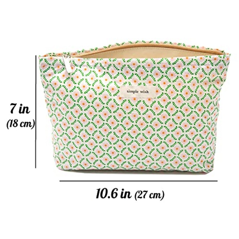 지퍼가 달린 여성용 꽃 메이크업 가방, 꽃 패턴이 있는 아름다운 화장품 가방, 지갑용 귀여운 여행 메이크업 가방(밝은 분홍색 꽃)