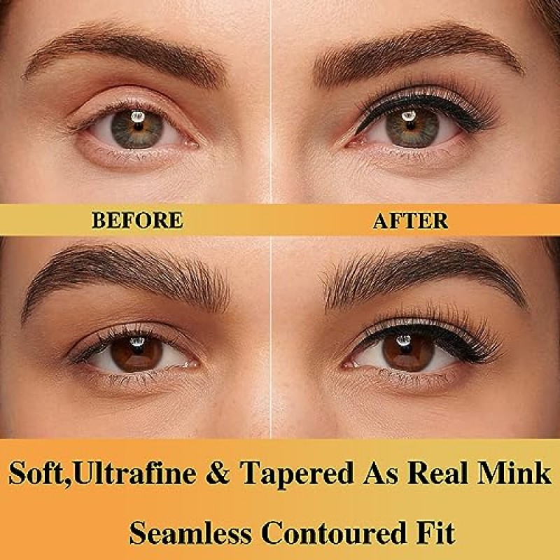 AulanRose 자기 속눈썹 자연스러운 모습, 우아한 희미한 고양이 눈 매력, 60회 착용을 위한 재사용 가능한 자기 속눈썹, 인조 밍크 럭셔리, 동물 실험을 하지 않은 완전 채식