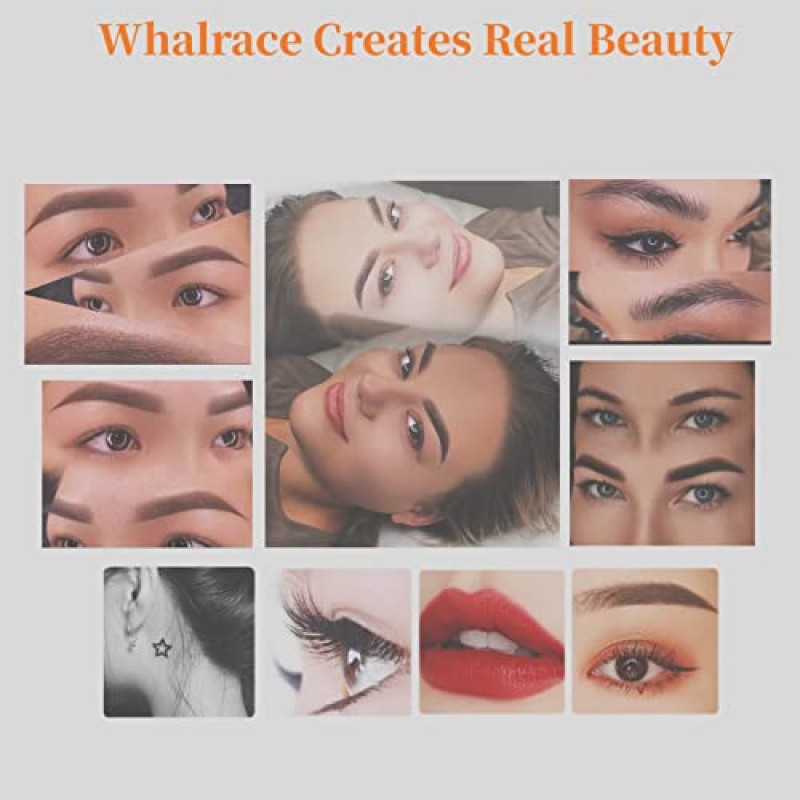 Whalrace PMU 기계, PMU 바늘 10개 및 리튬 배터리 1개가 포함된 무선 영구 화장 기계 키트, 눈썹, 입술, 아이라이너용 문신 기계 마이크로블레이드 기계 - 골드