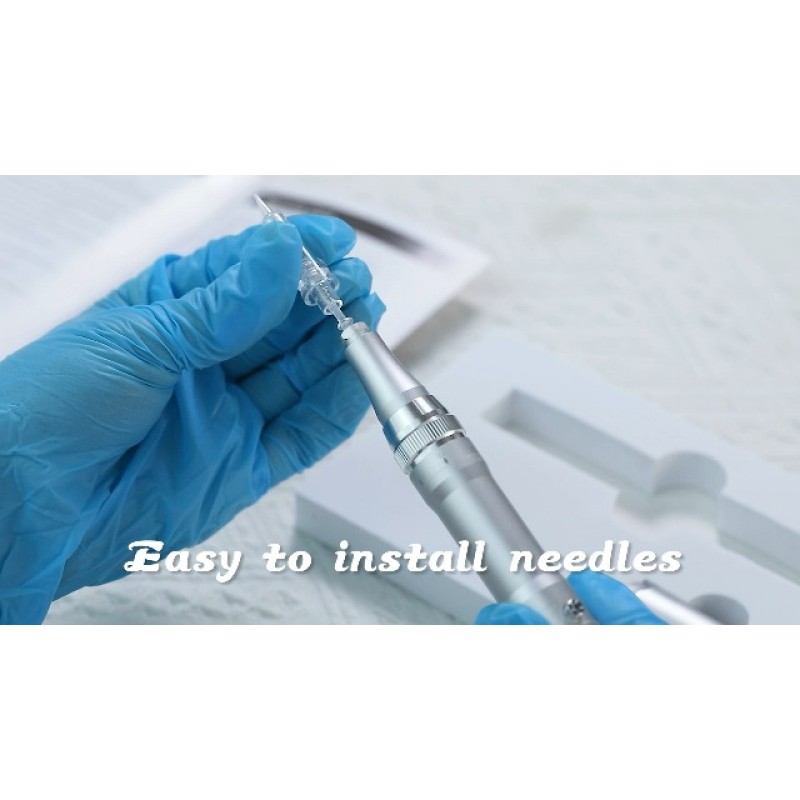 Whalrace PMU 기계, PMU 바늘 10개 및 리튬 배터리 1개가 포함된 무선 영구 화장 기계 키트, 눈썹, 입술, 아이라이너용 문신 기계 마이크로블레이드 기계 - 골드