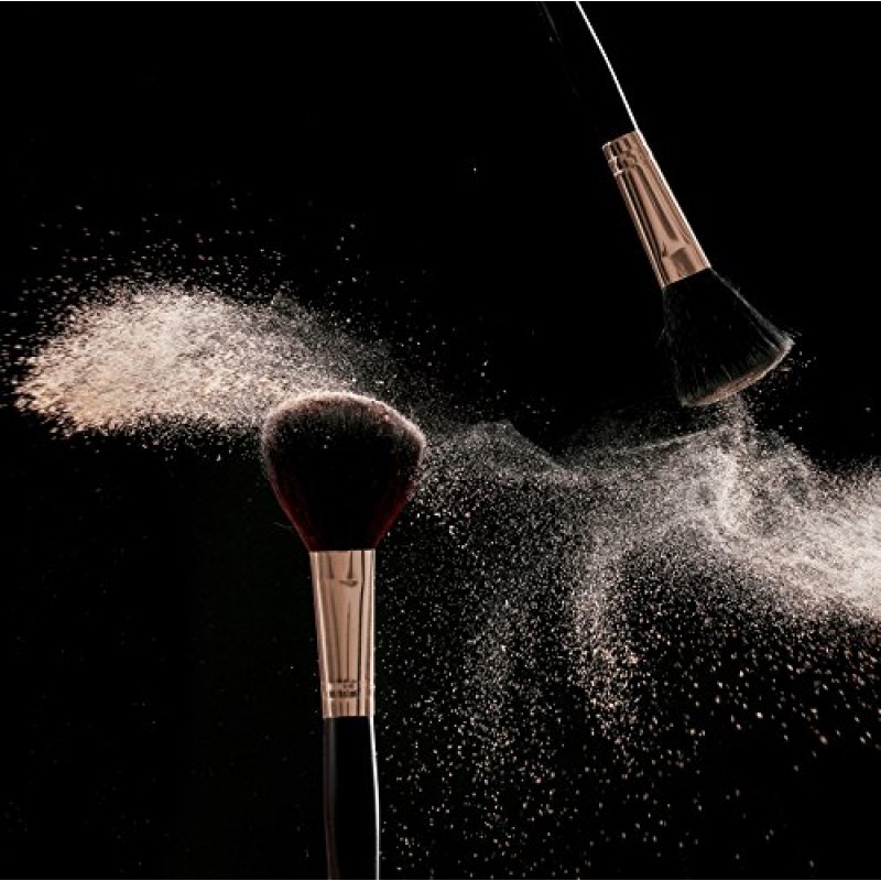 Fancii 프로페셔널 메이크업 브러쉬 컬렉션, 12개 세트 하이엔드 코스메틱 브러쉬, 파운데이션 블렌딩 파우더 블러쉬 아이 섀도우, 여행용 가죽 클러치, 로즈 골드용 잔인하지 않은 합성 강모