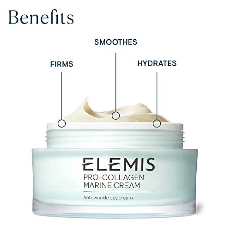 ELEMIS 프로 콜라겐 크림 경량 주름 방지 데일리 페이스 모이스처라이저 강력한 해양 + 식물 활성 성분으로 피부를 탄탄하게 만들고 매끄럽게 하며 수분을 공급합니다