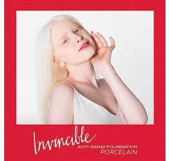 Mirabella Invincible 안티 에이징 풀 커버리지 HD 리퀴드 파운데이션, 도자기 0 - 수분이 풍부한 포뮬러가 여드름, 잔주름 및 주름을 최소화하여 더 부드럽고 밝은 피부를 선사합니다 - 파라벤 무첨가 및 잔인 행위 무첨가