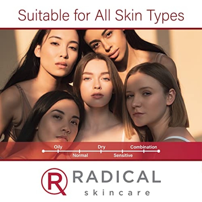 Radical Skincare 인스턴트 리바이탈라이징 마스크 - 빛나는 피부를 위한 비타민 B12 항산화 부스트 - 민감한 피부를 포함한 모든 피부 타입용 - 파라벤 및 잔인성 무첨가 - 임상적으로 입증됨(1 Fl Oz)