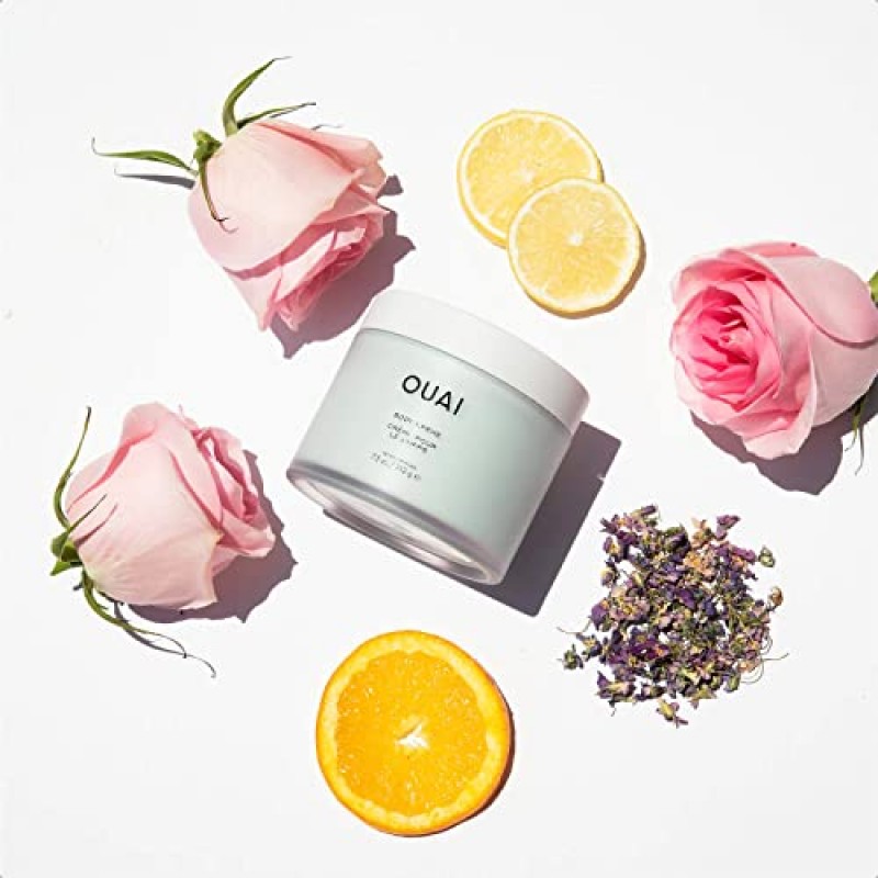 OUAI 레귤러 사이즈 바디 클렌저(10Oz) + 바디 크림(7.5Oz) + 두피 & 바디 스크럽(8.8Oz)