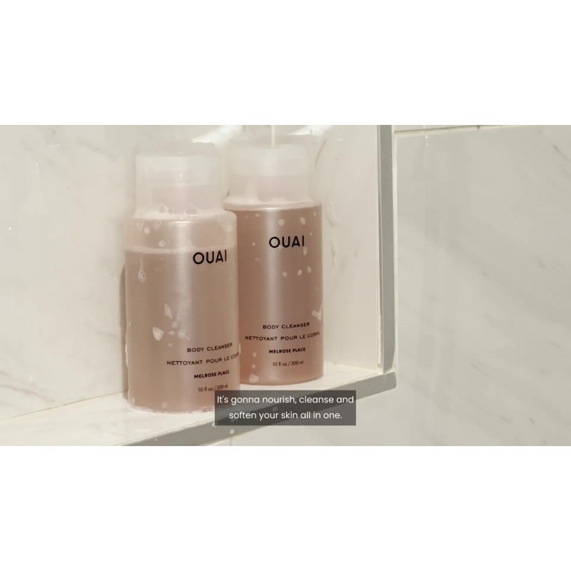 OUAI 레귤러 사이즈 바디 클렌저(10Oz) + 바디 크림(7.5Oz) + 두피 & 바디 스크럽(8.8Oz)