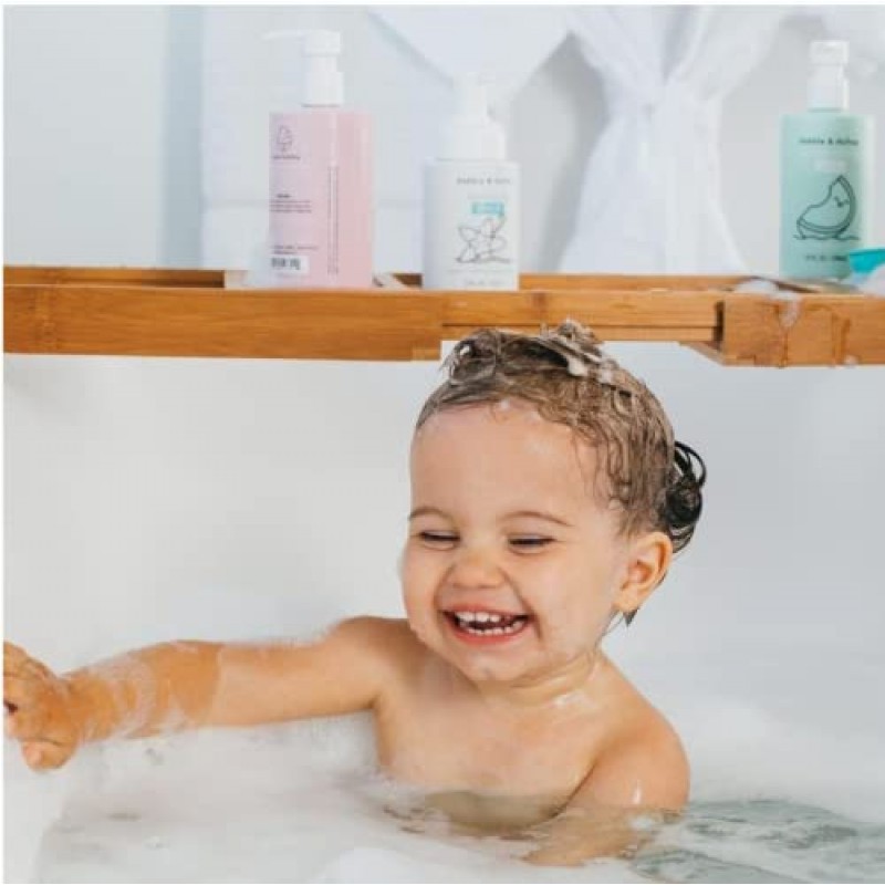 Dabble & Dollop Beachy Bundle, 천연 거품 목욕, 바디 워시, 어린이용 샴푸, 미국산, 파라벤 및 황산염 무함유, 비건, 글루텐 무첨가, 눈물 무함유, 허니듀 멜론, 바닐라 및 코코넛(3개 세트)