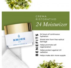 Borghese Crema Ristoravito – 24 연속 수분 공급 모이스처라이저 - 수분 공급 데일리 페이스 모이스처라이저 - 모든 피부용 - 1.0 FL Oz