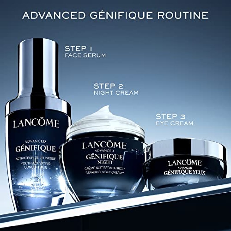 Lancôme Advanced Génifique 나이트 크림 - 밤새 피부 장벽을 회복합니다 - 비피더스 프리바이오틱, 히알루론산 및 삼중 세라마이드 복합체 함유 - 1.7 Fl Oz