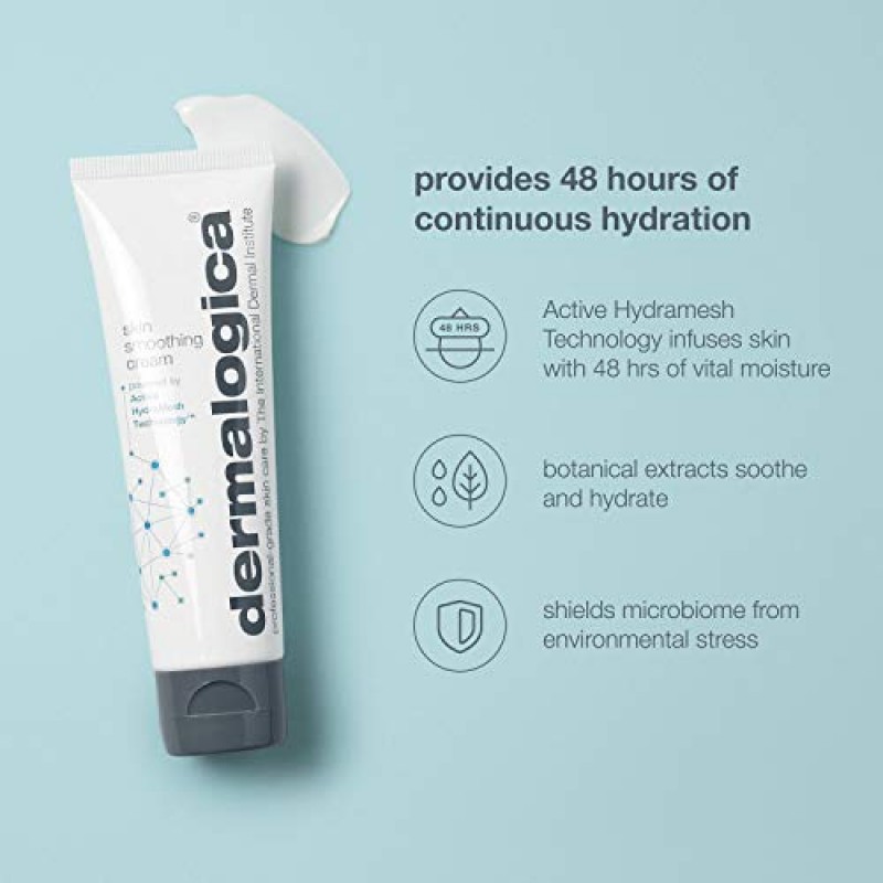 Dermalogica 스킨 스무딩 크림 - 비타민 C와 비타민 E가 함유된 페이스 모이스처라이저 - 48시간 동안 지속적인 수분 공급으로 피부에 활력을 불어넣습니다