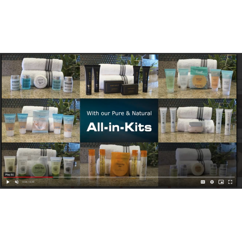 H2O 테라피 호텔 비누 및 세면도구 대량 세트 | 호텔 및 에어비앤비를 위한 1-Shoppe 올인키트 편의시설 | .85oz 호텔 샴푸 & 컨디셔너, 바디 워시 & 바디 로션 여행용 사이즈 | 80개