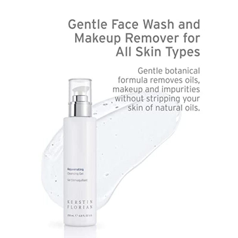 Kerstin Florian Rejuvenating 클렌징 젤, 모든 피부 타입을 위한 순한 세안 및 메이크업 리무버(6.8 fl oz)