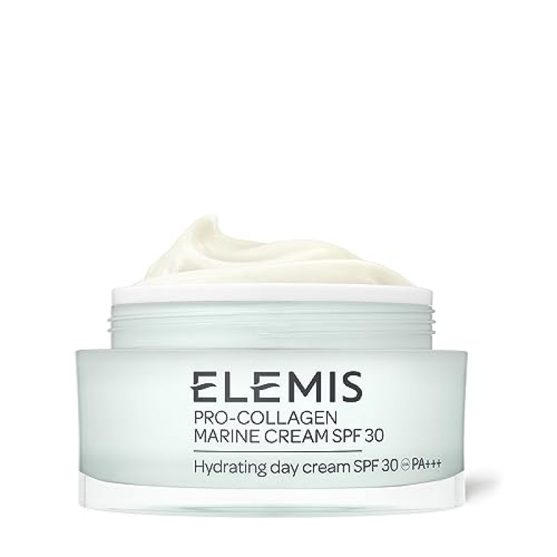 ELEMIS 프로 콜라겐 마린 크림 SPF 30, 가벼운 주름 방지 데일리 페이스 모이스처라이저 피부를 탄력있게 하고, 부드럽게 하고, 수분을 공급하고, 자외선 차단 기능을 제공합니다.