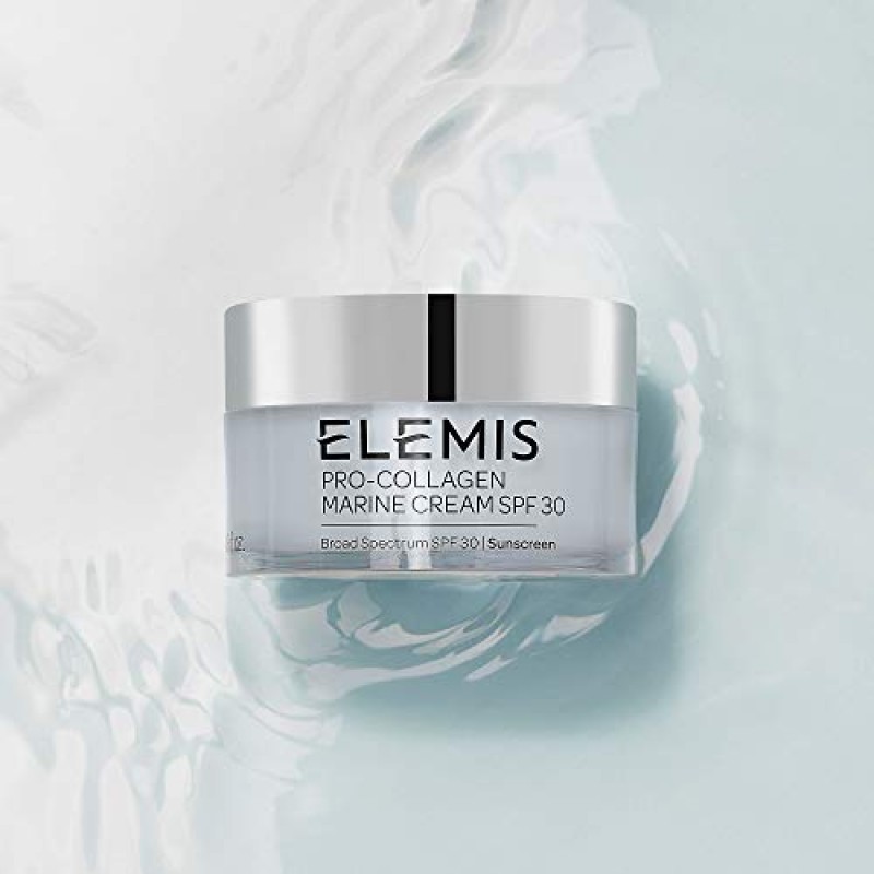 ELEMIS 프로 콜라겐 마린 크림 SPF 30, 가벼운 주름 방지 데일리 페이스 모이스처라이저 피부를 탄력있게 하고, 부드럽게 하고, 수분을 공급하고, 자외선 차단 기능을 제공합니다.