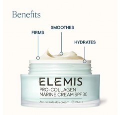 ELEMIS 프로 콜라겐 마린 크림 SPF 30, 가벼운 주름 방지 데일리 페이스 모이스처라이저 피부를 탄력있게 하고, 부드럽게 하고, 수분을 공급하고, 자외선 차단 기능을 제공합니다.