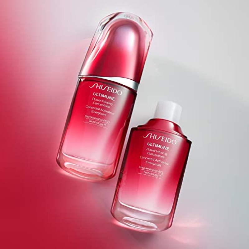 Shiseido Ultimune 파워 인퓨징 세럼 리필 - 75 mL - 항산화 안티 에이징 페이스 세럼 - 윤기 강화, 수분 공급 증가 및 눈에 보이는 노화 징후 개선