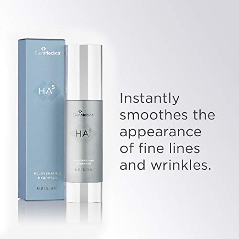 SkinMedica HA5 리주버네이팅 하이드레이터. 잔주름과 주름을 완화하는 5가지 히알루론산이 함유된 얼굴용 히알루론산 세럼, 모든 피부용, 1온스