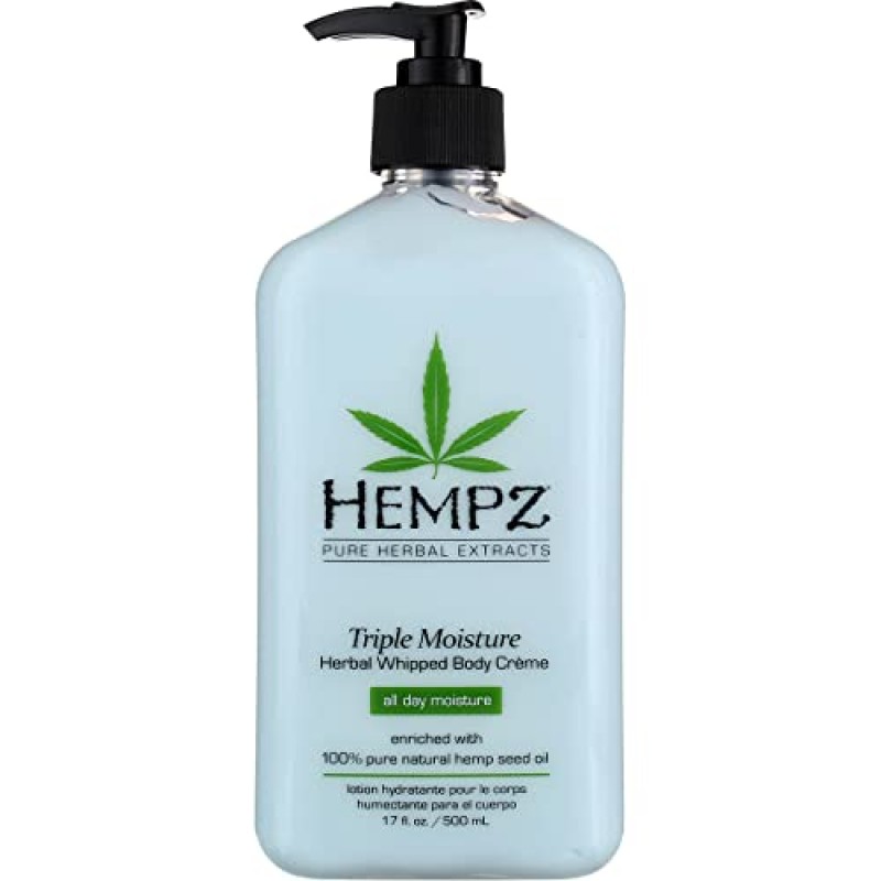 Hempz 바디 모이스처라이저 트리플 모이스처 17온스 펌프(500ml)(3개 팩)