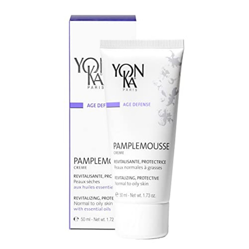 Yon-Ka Pamplemousse PNG 페이스 크림 (중성 및 지성 피부, 50ml) 지성 피부용 데일리 하이드레이팅 페이스 모이스처라이저, 비타민 C와 에센셜 오일이 함유된 가벼운 로션, 모공을 조이고 피부를 매트하게, 파라벤 프리