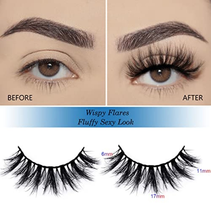 APCYUST Lashes 대량 희미한 속눈썹 도매 100 쌍 5 스타일 15mm 18mm 극적인 고양이 눈 가짜 밍크 속눈썹 개별 반짝이 휴대용 팩이 포함 된 재사용 가능한 5D 소프트 속눈썹