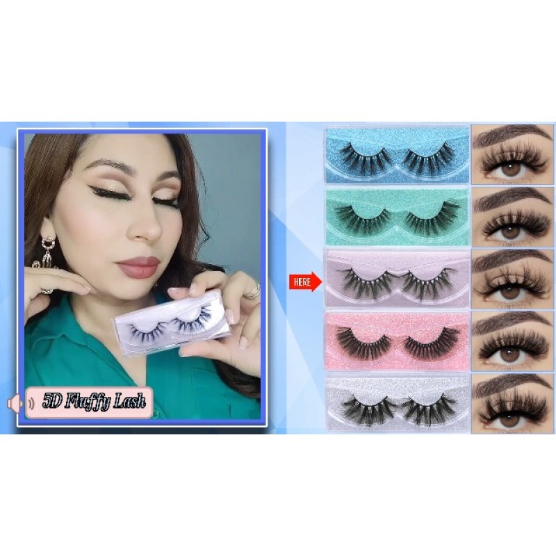 APCYUST Lashes 대량 희미한 속눈썹 도매 100 쌍 5 스타일 15mm 18mm 극적인 고양이 눈 가짜 밍크 속눈썹 개별 반짝이 휴대용 팩이 포함 된 재사용 가능한 5D 소프트 속눈썹