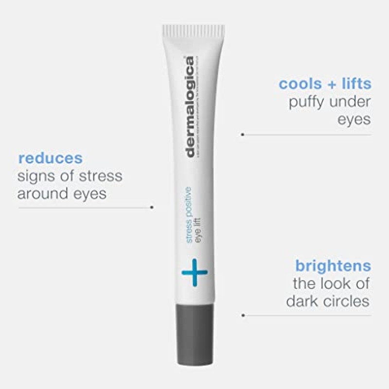 Dermalogica 스트레스 포지티브 아이 리프트(0.85 Fl Oz) 히알루론산 함유 아이 크림 - 다크서클을 밝게 하고 눈 밑 부분을 눈에 띄게 완화합니다