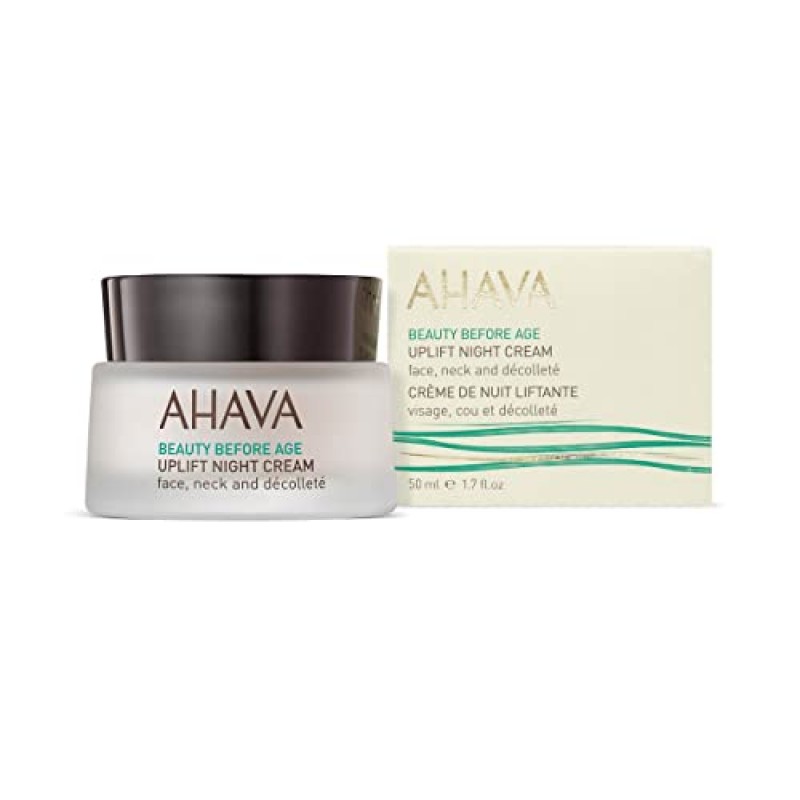 AHAVA 업리프트 나이트 크림 - 피부를 리프팅하고 탄력있게 가꾸어 주는 풍부하고 멜팅 나이트 크림, 깊은 주름을 완화하여 노화 방지 효과, 독점적인 오스모터 함유, 트리펩타이드 38 및 시어 버터, 1.7 Fl.Oz