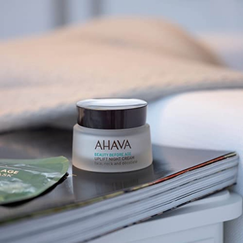 AHAVA 업리프트 나이트 크림 - 피부를 리프팅하고 탄력있게 가꾸어 주는 풍부하고 멜팅 나이트 크림, 깊은 주름을 완화하여 노화 방지 효과, 독점적인 오스모터 함유, 트리펩타이드 38 및 시어 버터, 1.7 Fl.Oz