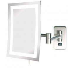 JERDON 직사각형 6.5인치 x 9인치 벽걸이 거울 - 5배 확대 및 15.5인치 벽 확장 기능이 있는 화장 거울 - 니켈 마감, 직접 와이어 거울 - 모델 JRT710NLD