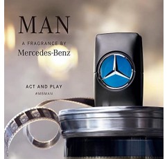 Mercedes-Benz Man - 관능적인 꽃향기와 우디 노트가 포함된 우아한 향수 - 오리지널 럭셔리 남성용 오드뚜왈렛 스프레이로 감각을 최면에 빠지게 하세요 - 밤낮없이 끝없는 향기 - 3.4OZ