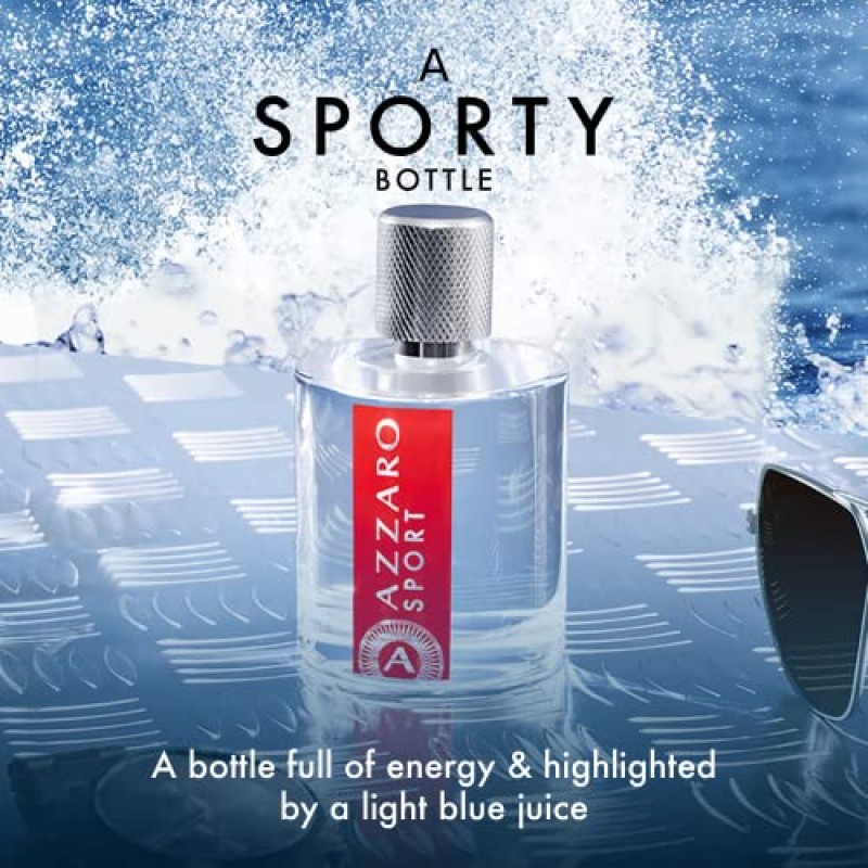 Azzaro Sport 오드뚜왈렛 - 남성용 코롱 - 시트러스, 아로마틱 & 우디 향, 3.4 Fl Oz