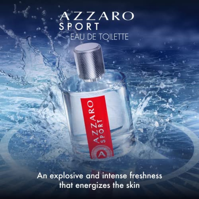 Azzaro Sport 오드뚜왈렛 - 남성용 코롱 - 시트러스, 아로마틱 & 우디 향, 3.4 Fl Oz