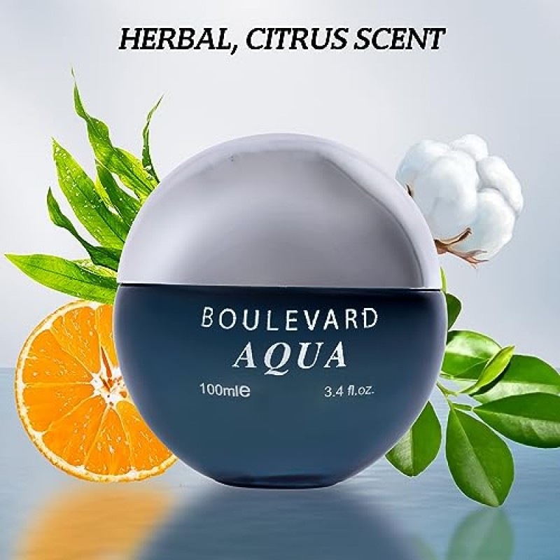 Urban Collection Boulevard Aqua for Men - 마린 노트로 활력과 상쾌함을 선사 - 하루 종일 지속되는 향 - 감귤류 노트로 균형 잡힌 남성 향