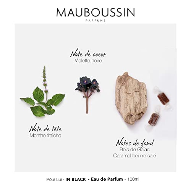 Mauboussin - 푸어 루이 인 블랙 100ml(3.3 Fl Oz) - 남성용 오 드 퍼퓸 - 우디 & 오리엔탈 향