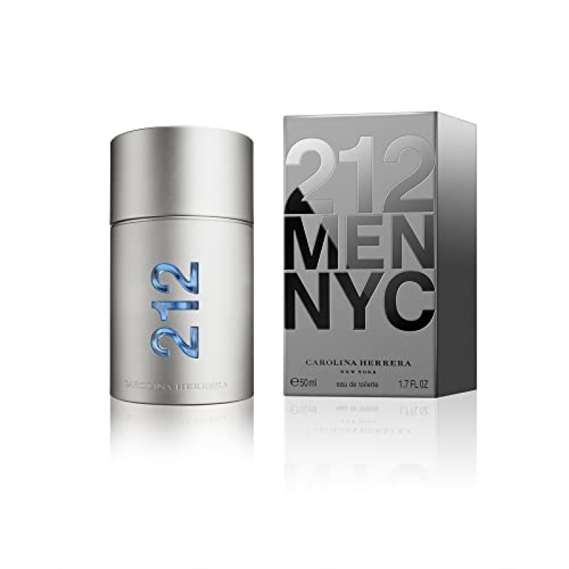 Carolina Herrera 212 남성용 향수 - 시대를 초월한 향기 - 따뜻한 샌들우드 - 프레시 노트 - 아름답고 밝은 향기 - 관능적인 후추 향신료가 함유된 에너지 그린 - Edt 스프레이 - 1.7온스