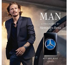Mercedes-Benz Man - 관능적인 꽃향기와 우디 노트가 포함된 우아한 향기 - 오리지널 럭셔리 남성용 오드뚜왈렛 스프레이로 감각을 최면에 빠지게 하세요 - 밤낮없이 끝없는 향기 - 1.7OZ