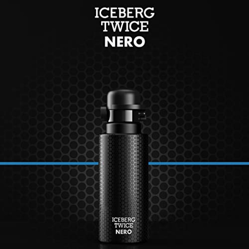 ICEBERG Twice NERO - 현대 신사를 위한 신나는 개인 향수 - 남성용 클래식 EDT 스프레이 코롱 - 만다린, 민트, 엘레미, 시더우드, 오크모스의 생생하고 프루티 노트 - 4.2온스