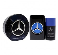 Mercedes-Benz 남성용 인텐스 선물 세트 향수 - 2.7온스 오드 뜨왈렛 스프레이 및 2.6온스 데오도란트 스틱 포함 - 우디 향 - 배 향으로 시작 - 힘과 관능을 불러일으킴 - 2개