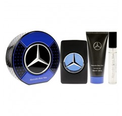 Mercedes-Benz Man 기프트 세트 남성용 향수 - EDP 스프레이 0.5온스 및 3.4온스 및 샤워 젤 3.4온스 함유 - 아로마틱 우디 프루티 향 - 암브레트 씨앗 및 배 향으로 시작 - 3개