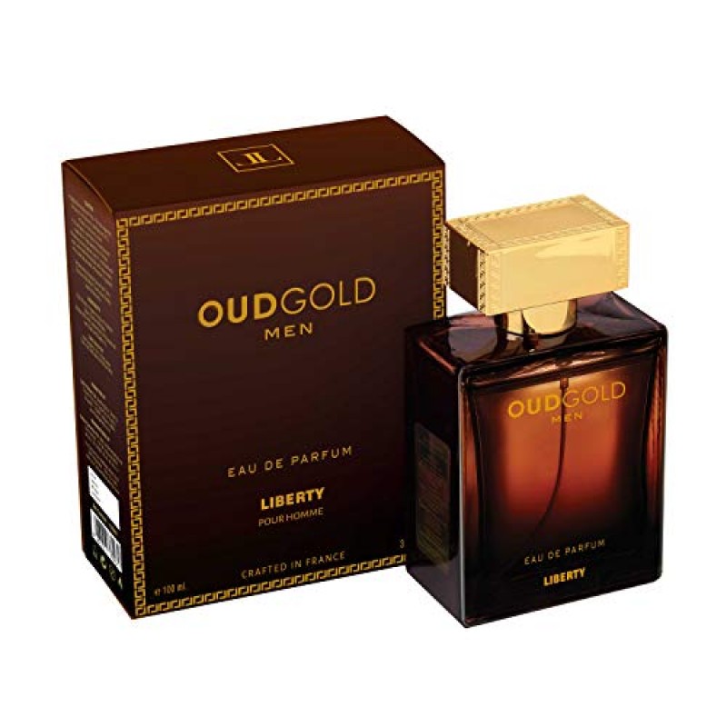 Liberty Luxury Oud, 남성용 OudGold 향수, 오 드 퍼퓸(EDP) 스프레이, 100ml/3.4Oz, 오래 지속되는 냄새