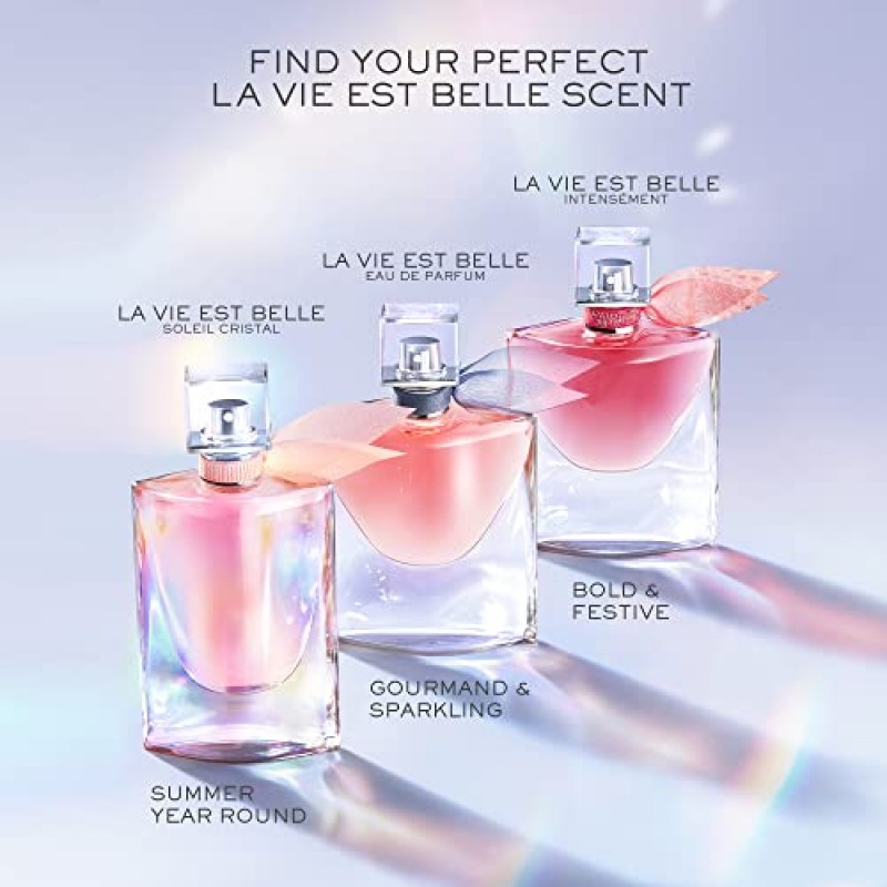Lancôme La Vie Est Belle Eau de Parfum - 아이리스, 흙빛 파츌리, 따뜻한 바닐라, 스펀 슈가 향으로 오래 지속되는 향수 - 밝고 따뜻한 여성 향수