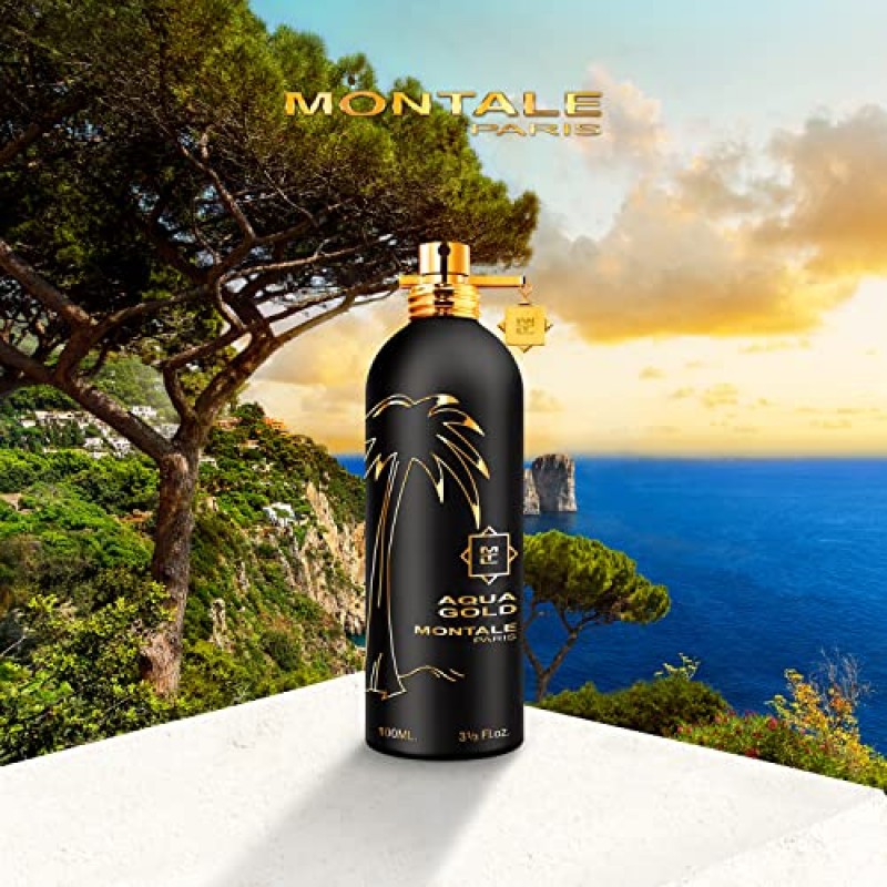 MONTALE 아쿠아 골드 오 드 퍼퓸 스프레이, 3.4 Fl Oz