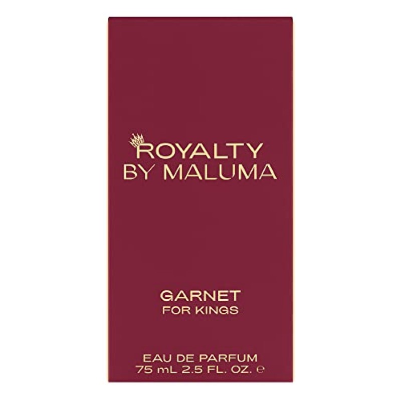 ROYALTY BY MALUMA Garnet - 남성용 향수 - 활기차고 대담한 향 - 라벤더와 핑크 페퍼 향으로 시작 - 데이트 밤이나 저녁 외출에 적합 - 2.5온스 EDP 스프레이