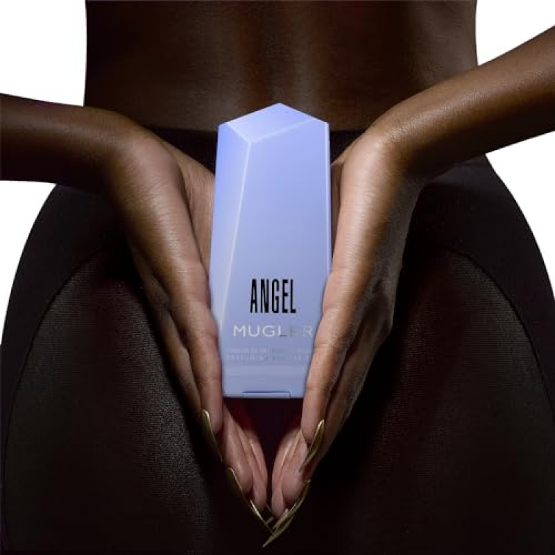 Mugler Angel - 바디 로션 - 꽃 & 우디 - 여성용 향 모이스처라이저 - 모란, 프랄린, 우드 어코드 함유 - 6.7 Fl Oz