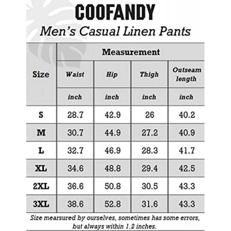 COOFANDY 남성 캐주얼 리넨 바지 신축성 있는 허리 드로우스트링 비치 여름 바지 경량 리넨 바지