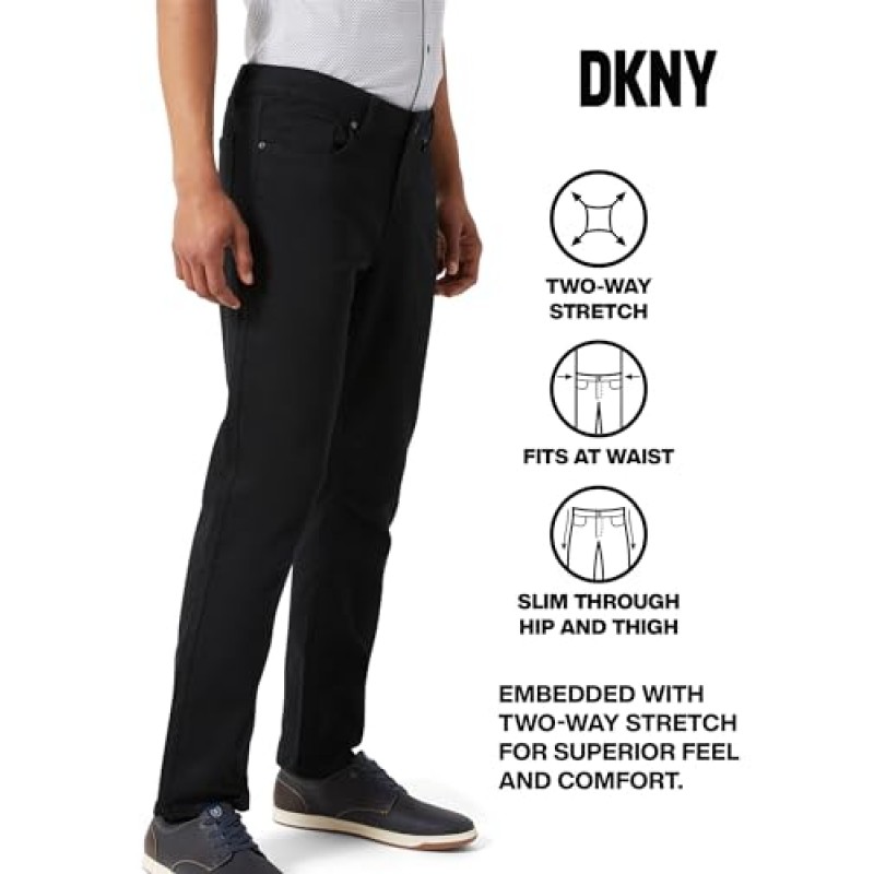 DKNY 남성용 바지 - 남성용 5포켓 바지 | 남성용 스트레치 캐주얼 바지 슬림핏 바지 - 남성용 퍼포먼스 바지